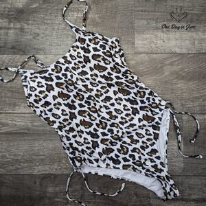 Peddney Ruched Side Leopard One Piece Swimsuit Size 2XL